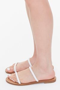 WHITE Dual-Strap Flat Sandals, image 2