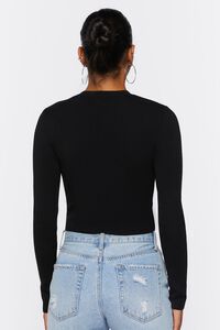 BLACK Ribbed Knit Sweater Top, image 3