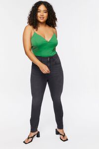 GREEN HAZE Plus Size Ribbed Cami Bodysuit, image 3