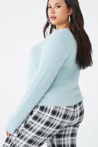 LIGHT BLUE Plus Size Fuzzy Sweater, image 2
