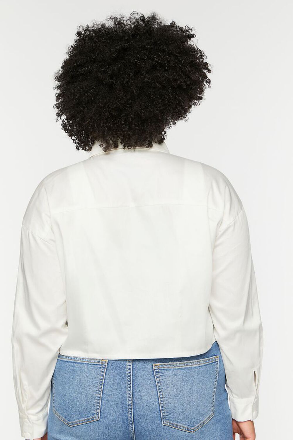 BRIGHT WHITE Plus Size Boxy Long-Sleeve Shirt, image 3
