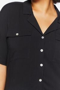 BLACK Plus Size Boxy Button-Up Shirt, image 5