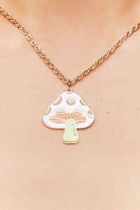 GOLD Mushroom Pendant Necklace, image 2