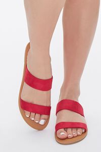 FUCHSIA Faux Suede Strapped Sandals, image 4