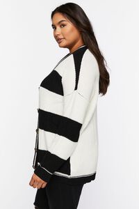 BLACK/WHITE Plus Size Yin Yang Cardigan Sweater, image 2