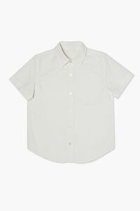 WHITE Kids Cotton Pocket Shirt (Girls + Boys), image 1