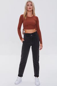 RUST Ruched Drawstring Crop Top, image 4