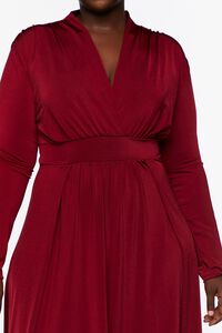 BURGUNDY Plus Size M-Slit Maxi Dress, image 5