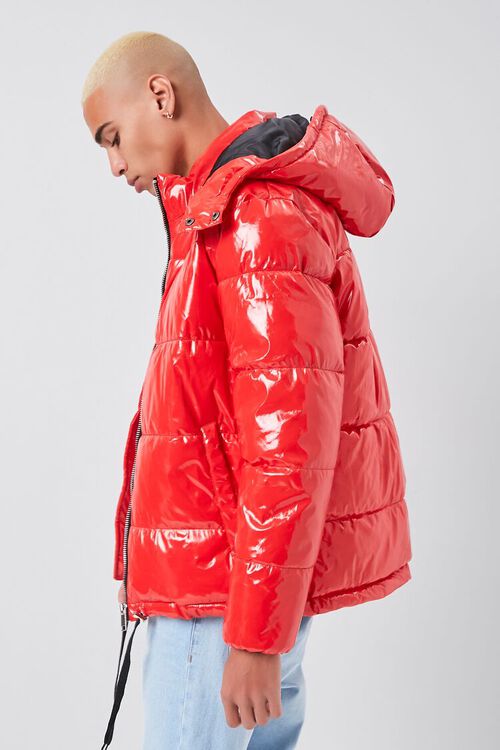 RED Hooded Zip-Up Puffer Jacket, image 2