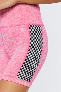 MIAMI PINK Active Seamless Checkered Biker Shorts, image 6