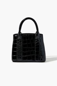 Faux Patent Croc Leather Handbag, image 3