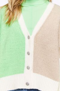 MINT/MULTI Colorblock Cardigan Sweater, image 6
