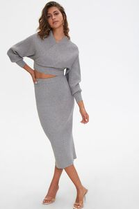 Ribbed Surplice Cropped Sweater, image 4