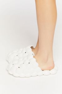 WHITE Textured Bubble Mules, image 2