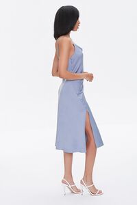 DUSTY BLUE Buttoned Side-Slit Midi Dress, image 3