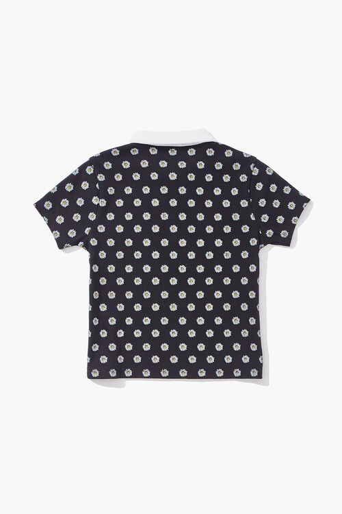 BLACK/MULTI Girls Daisy Print Polo Shirt (Kids), image 2