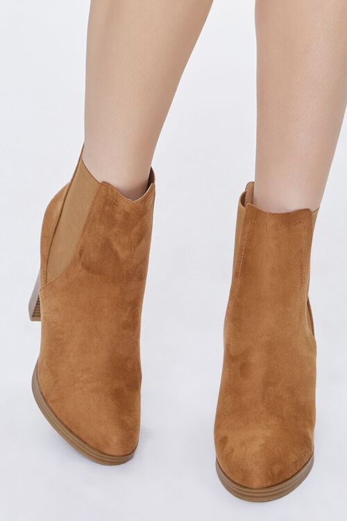 CAMEL Faux Suede Chelsea Booties, image 4
