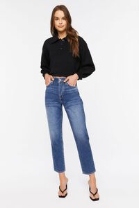 BLACK Sweater-Knit Cropped Shirt, image 4