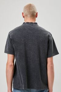 BLACK Oil Wash Polo Shirt, image 3