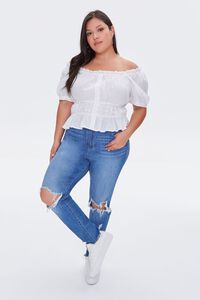 WHITE Plus Size Off-the-Shoulder Top, image 4