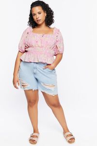 PINK ICING/MULTI Plus Size Floral Print Top, image 4