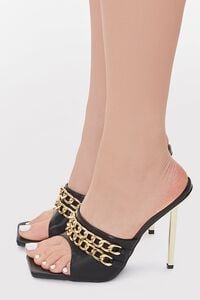 BLACK Chain Open-Toe Stiletto Heels, image 2
