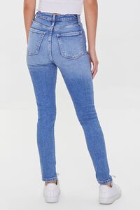 MEDIUM DENIM Recycled Cotton High-Rise Skinny Jeans, image 4