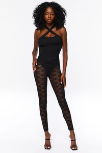 BLACK Sheer Lace Leggings, image 5