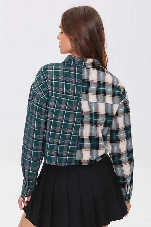 HUNTER GREEN/MULTI Colorblock Plaid Flannel Shirt, image 3