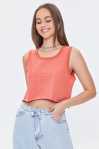 POMPEIAN RED  Mineral Wash Cropped Tank Top, image 1