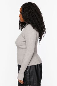 HEATHER GREY Plus Size Sweater-Knit Turtleneck Top, image 2