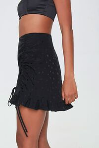 BLACK Ruched Ruffle-Hem Skirt, image 2