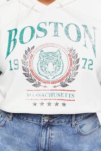WHITE/MULTI Plus Size Colorblock Boston Hoodie, image 5