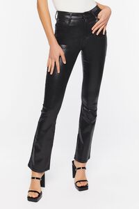 BLACK Faux Leather High-Rise Pants, image 2