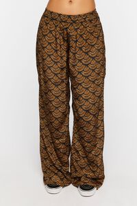BROWN/MULTI Ornate Print Wide-Leg Pants, image 2