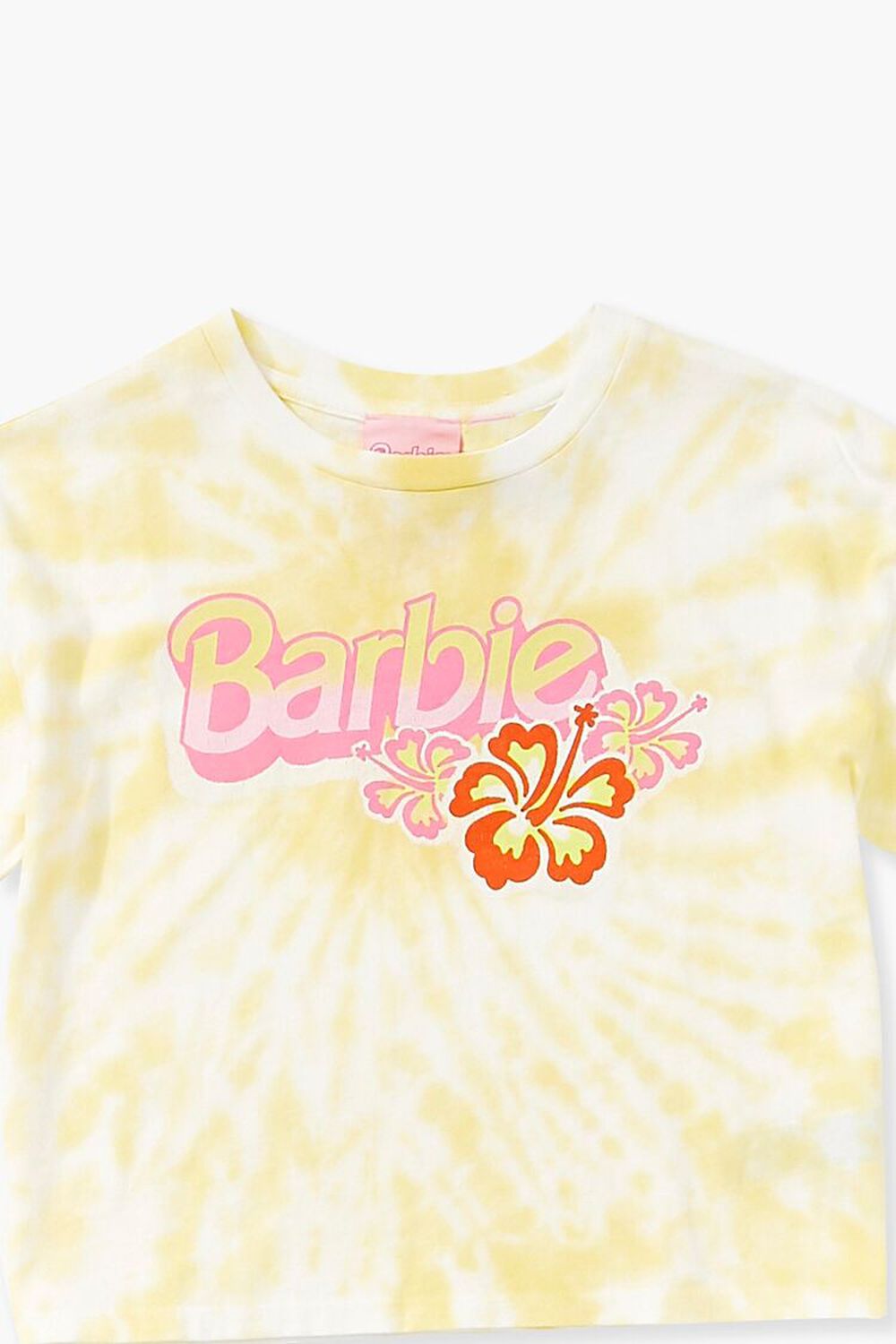 YELLOW/MULTI Girls Barbie® Tie-Dye Floral Tee (Kids), image 3