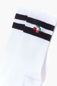 Cherry Varsity-Striped Crew Socks, image 3