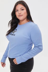 BLUE/MULTI Plus Size Butterfly Graphic Tee, image 2
