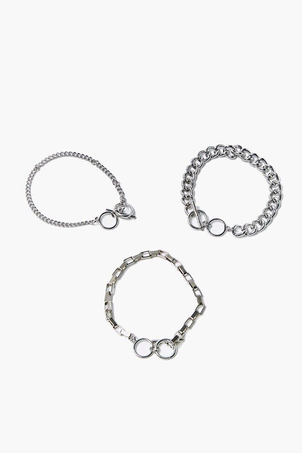 SILVER Toggle Chain Bracelet Set, image 1