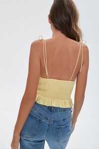 LIGHT YELLOW Tie-Strap Ruched Cami, image 3