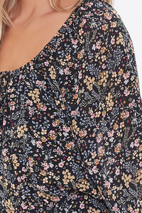 BLACK/MULTI Floral Print Cutout Dress, image 5