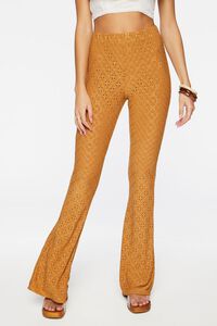 BROWN SUGAR Pointelle High-Rise Flare Pants, image 2