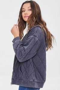 CHARCOAL Quilted Zip-Up Hoodie, image 3