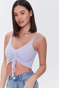 LAVENDER Sweater-Knit Ruched Cami, image 5