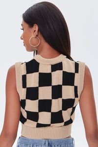TAN/BLACK Checkered Sweater Vest, image 3