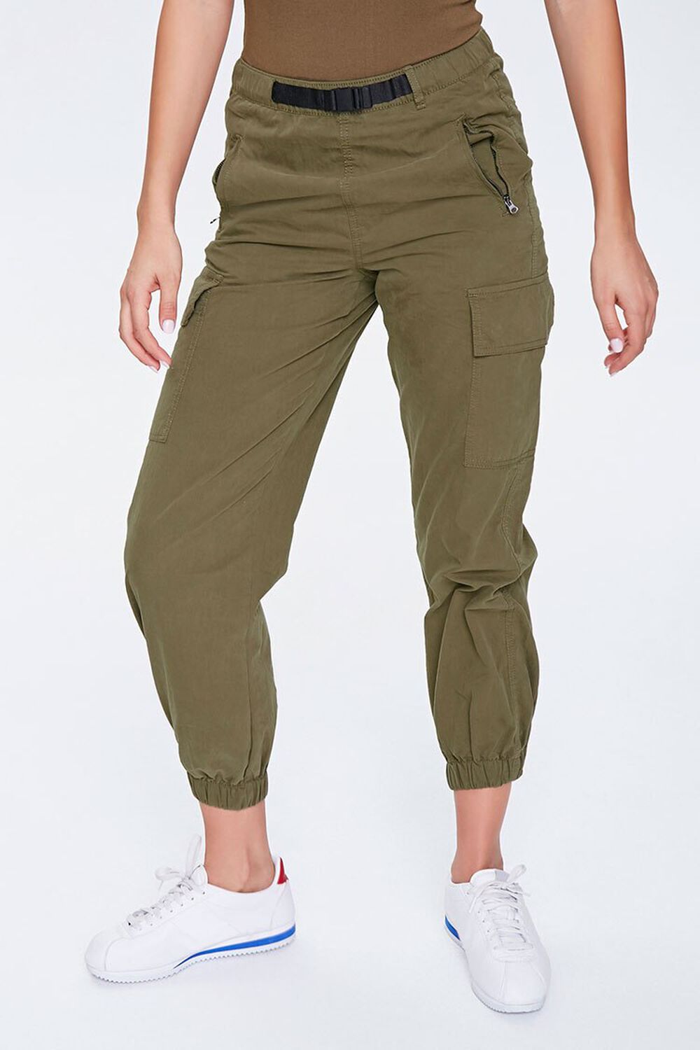 OLIVE Buckled Cargo Ankle Joggers, image 2