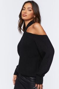 BLACK Crisscross Off-the-Shoulder Sweater, image 2