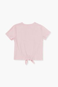 PINK/WHITE Girls Striped Knotted Tee (Kids), image 2