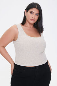 OATMEAL Plus Size Cropped Tank Top, image 1