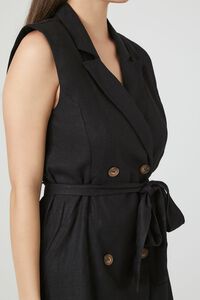 BLACK Linen-Blend Sleeveless Wrap Dress, image 5